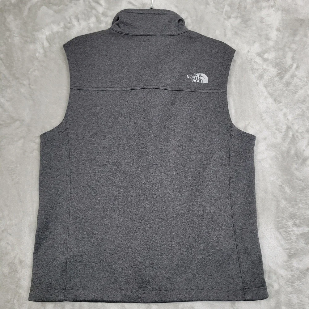 The North Face Fleece Vest Dark Gray Heather‎ Mens Medium Full Zip Outdoor Logo